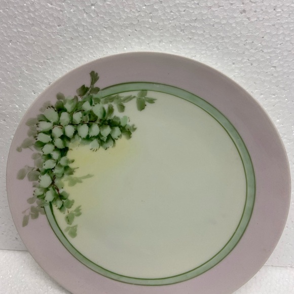 Vintage Bavarian Porcelain Plate Pink/green 8” Cottage Core - Picture 8 of 9